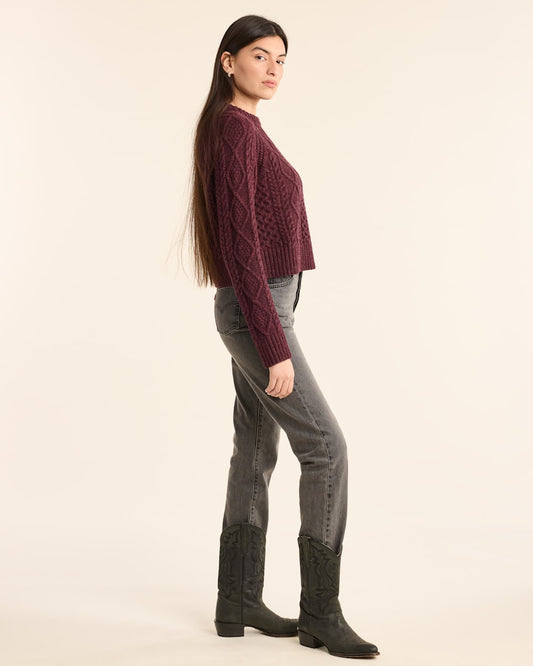 WOMEN'S SHETLAND COLLECTION FISHERMAN SWEATER