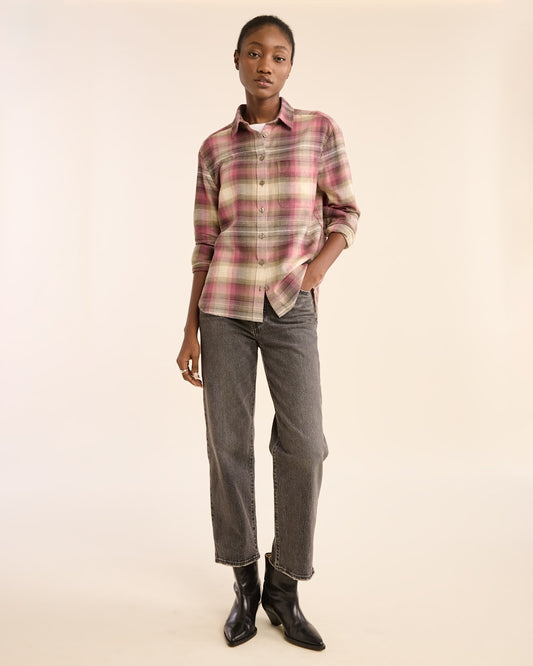 WOMEN'S PLAID BOYFRIEND DOUBLEBRUSHED FLANNEL SHIRT