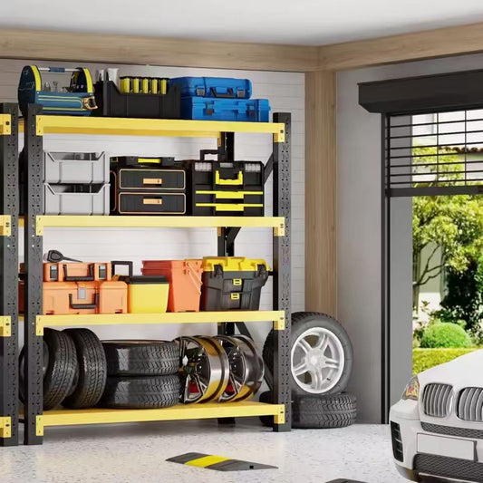 5000-Pound Garage Shelving, 59" Wide, Heavy-Duty Four-Tier Metal Storage Rack
