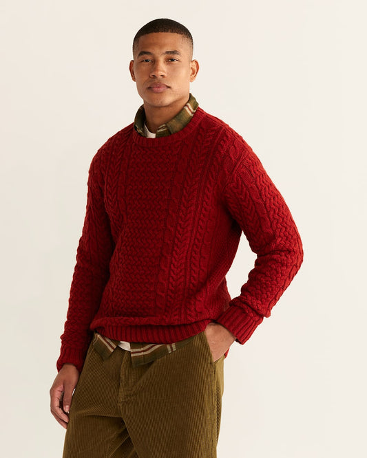 MEN'S SHETLAND COLLECTION FISHERMAN SWEATER