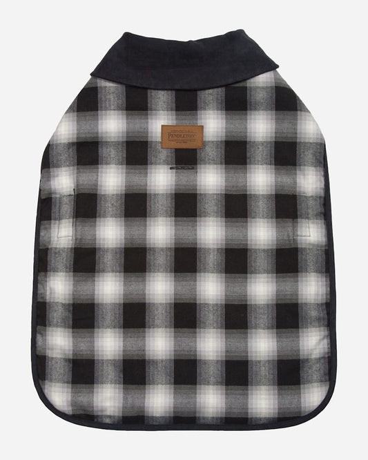 CHARCOAL OMBRE PLAID DOG COAT
