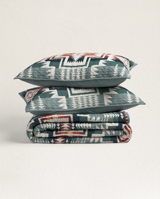 HARDING STAR PRINTED COVERLET SET