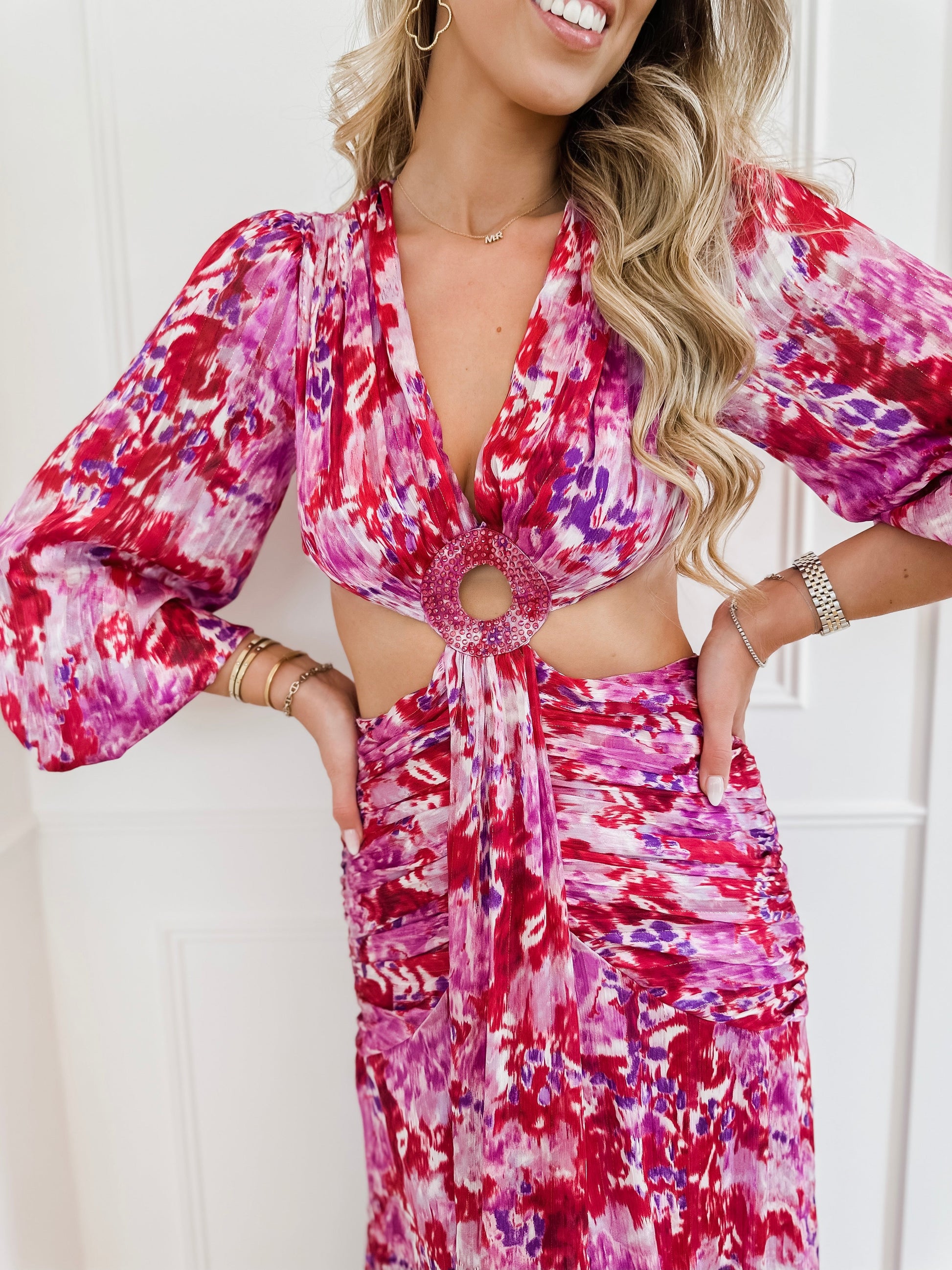 Lila Fuchsia Cut Out Dress