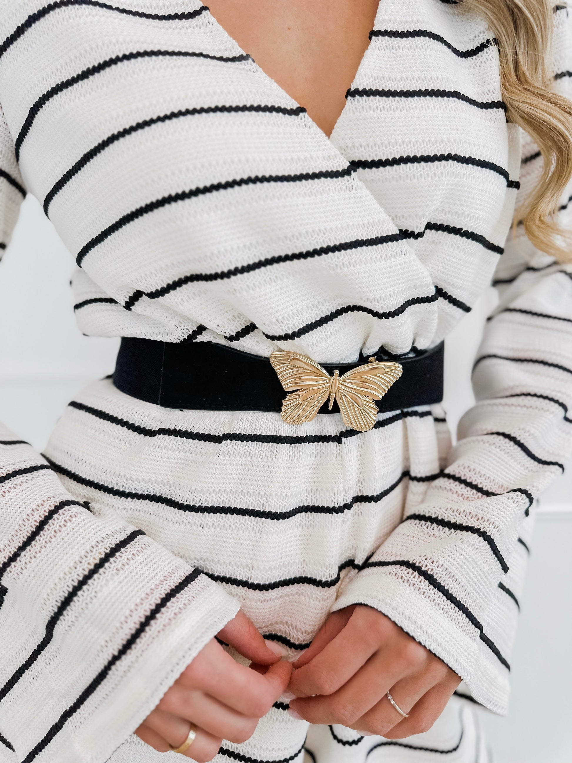 Golden Butterfly BLACK Stretch Belt