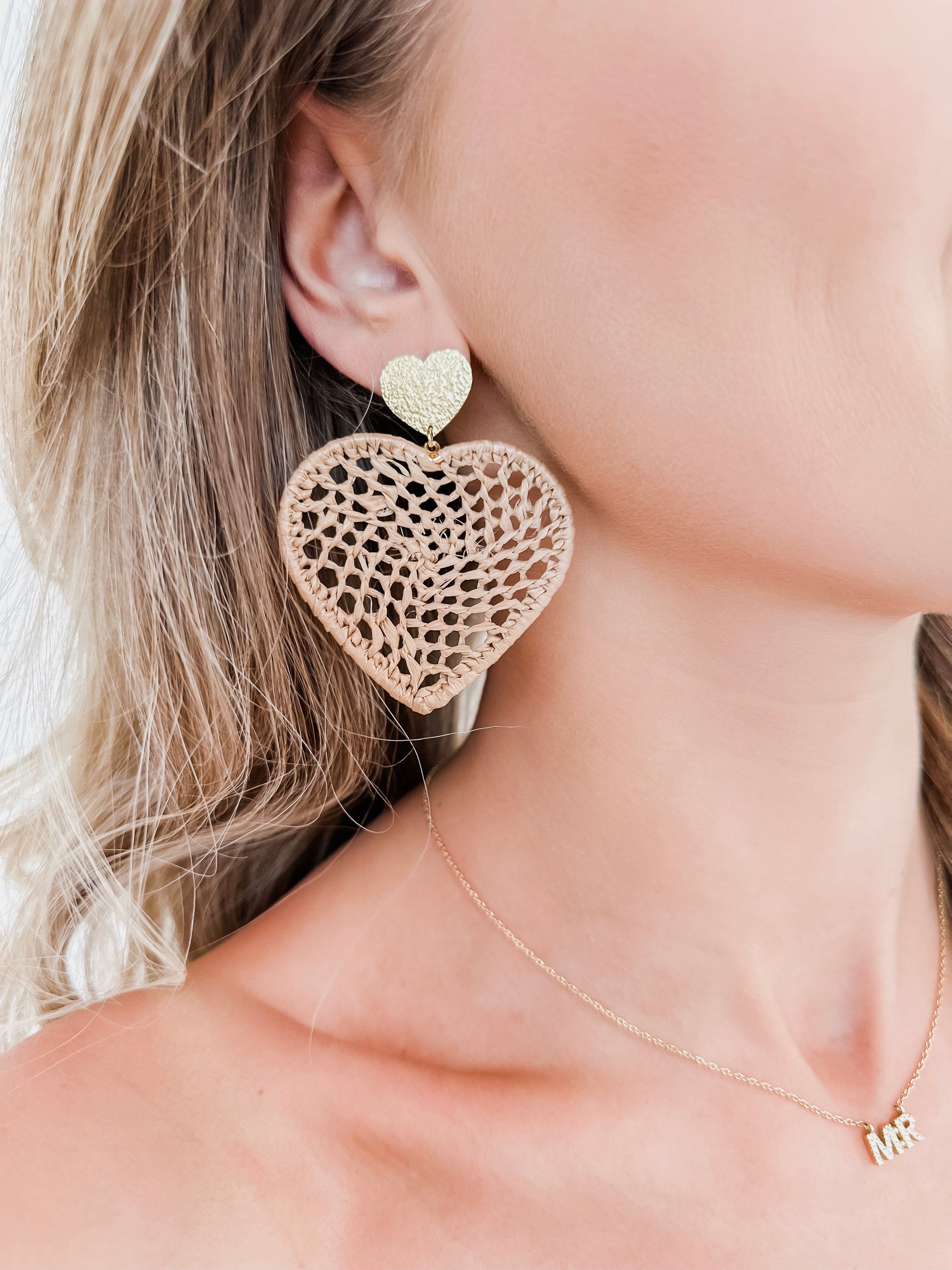 Camel Big Heart Earrings