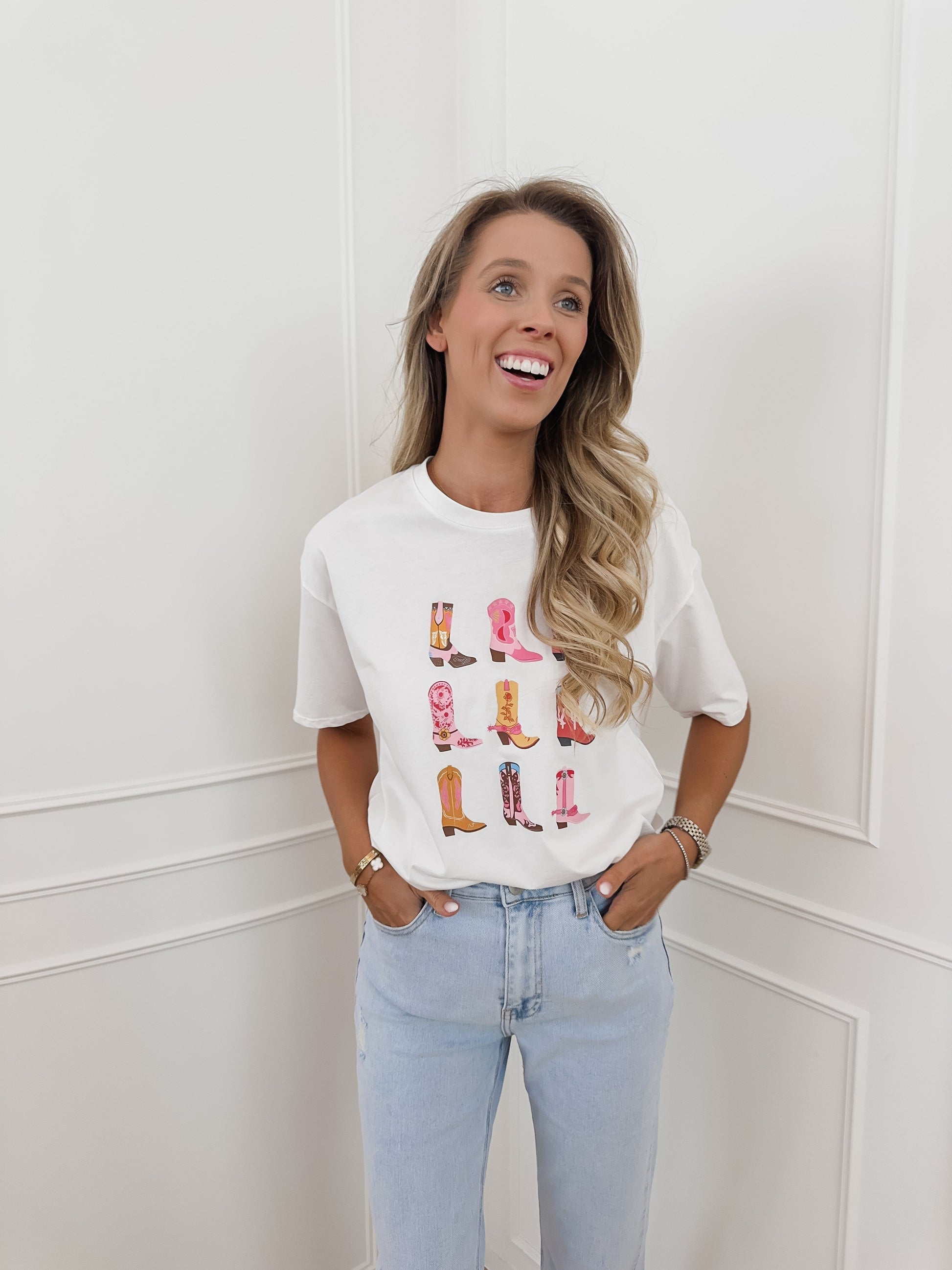 White Cowboy Boot T-Shirt