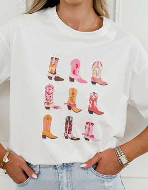 White Cowboy Boot T-Shirt