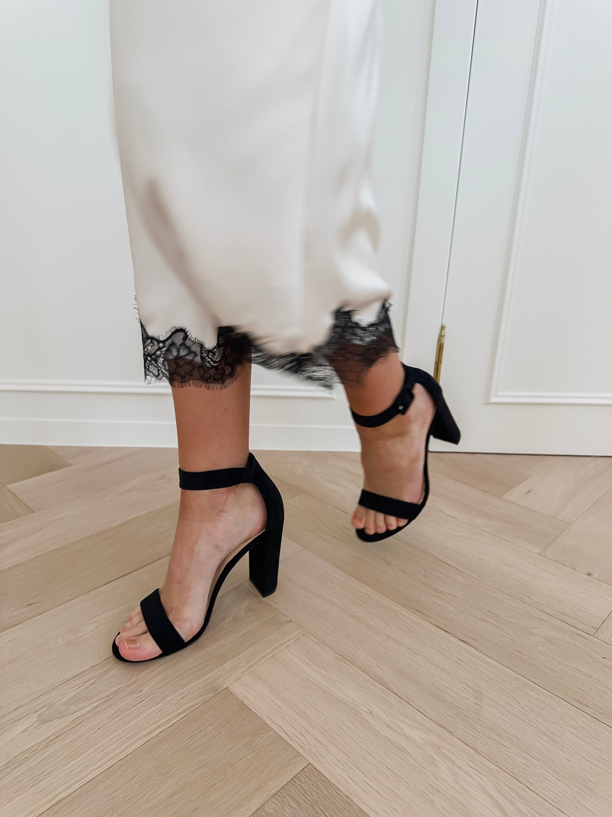 Black Suede Block Heels