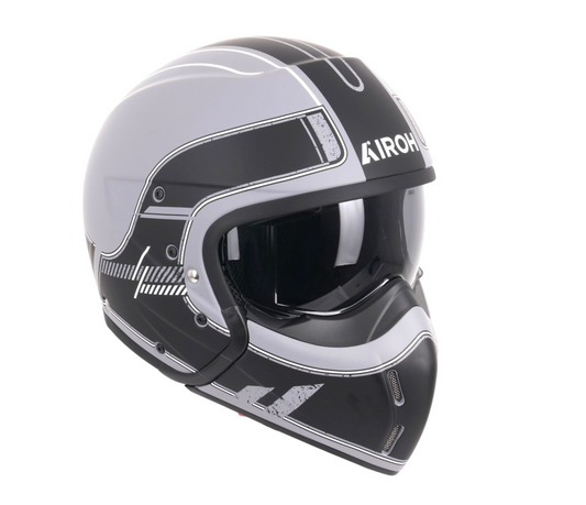 Airoh J110 Raster Matt Black & White Full / Open Face Helmet