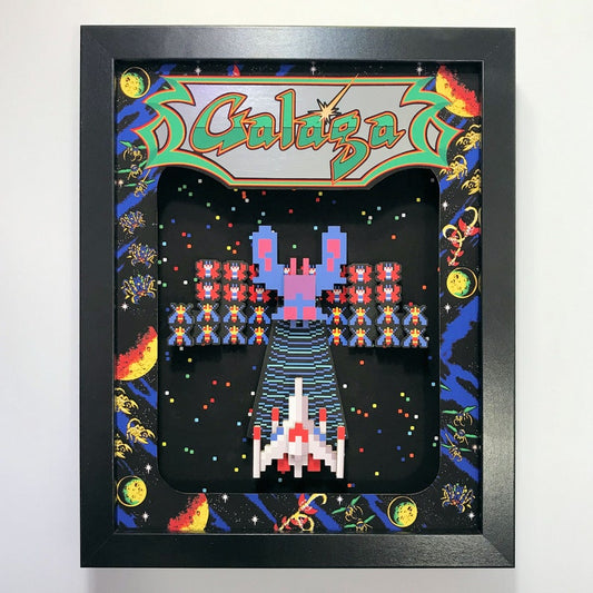 Galaga Arcade Game 3D SHADOWBOX