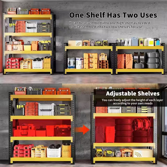5000-Pound Garage Shelving, 59" Wide, Heavy-Duty Four-Tier Metal Storage Rack