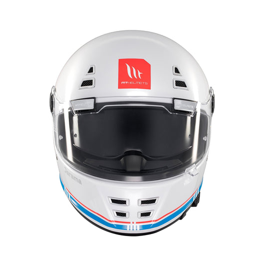 MT Jarama SV Plain White Full Face Motorcycle Helmet